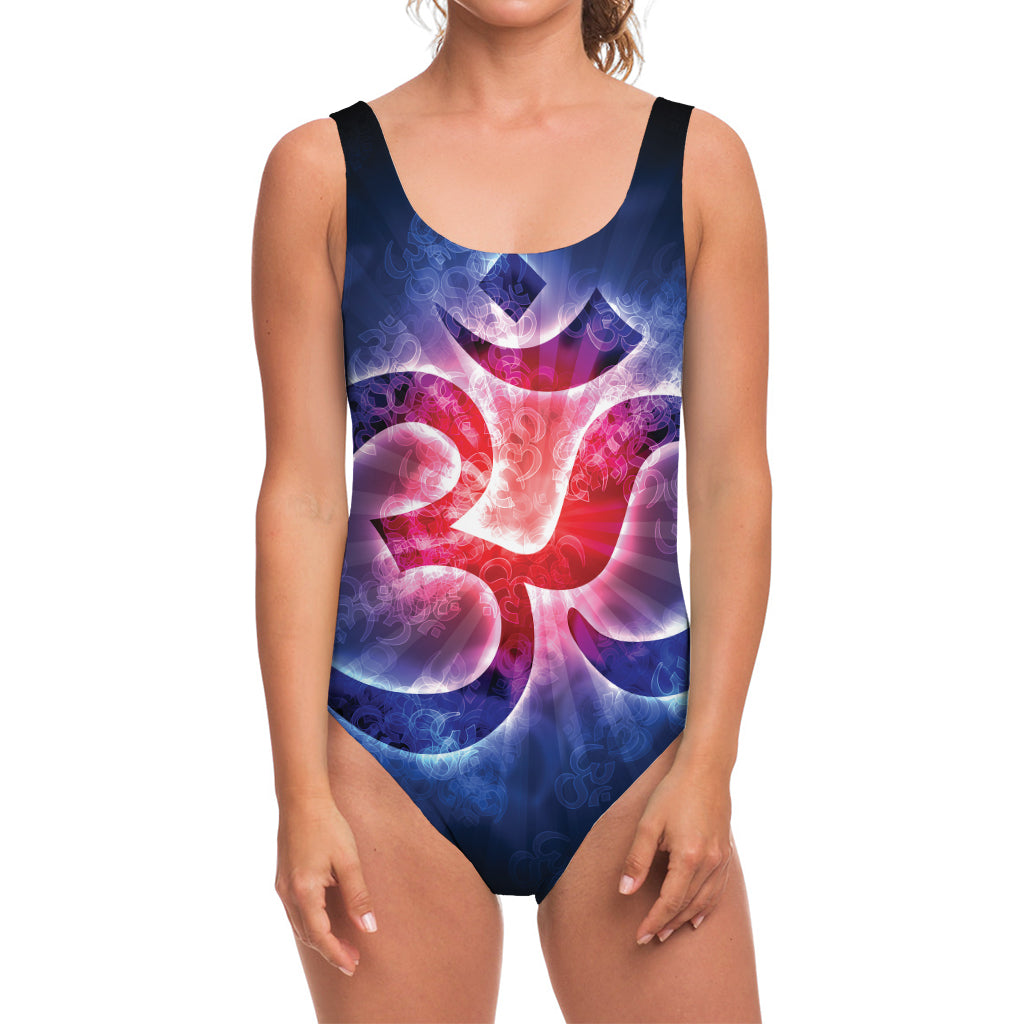 Om Sign Print One Piece Swimsuit