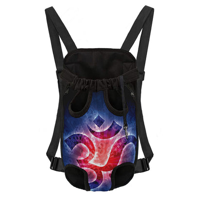 Om Sign Print Pet Carrier Backpack