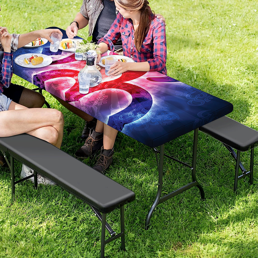 Om Sign Print Picnic Table Cover
