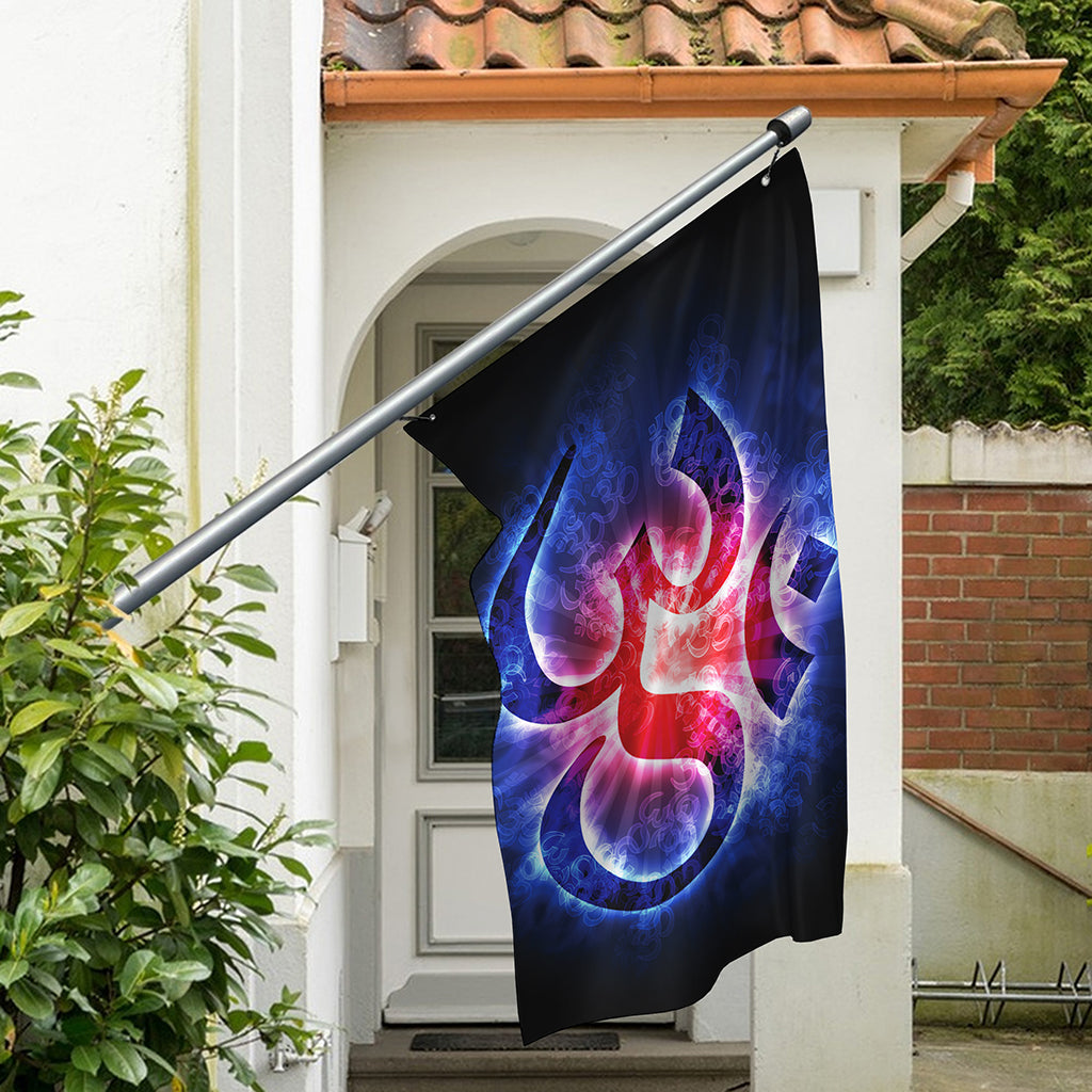 Om Sign Print Polyester Flag