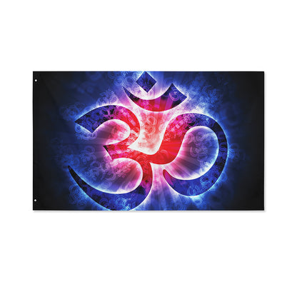 Om Sign Print Polyester Flag