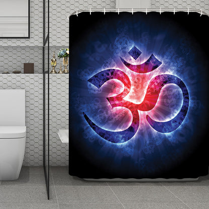Om Sign Print Polyester Shower Curtain
