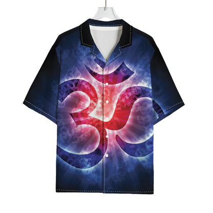 Om Sign Print Rayon Hawaiian Shirt