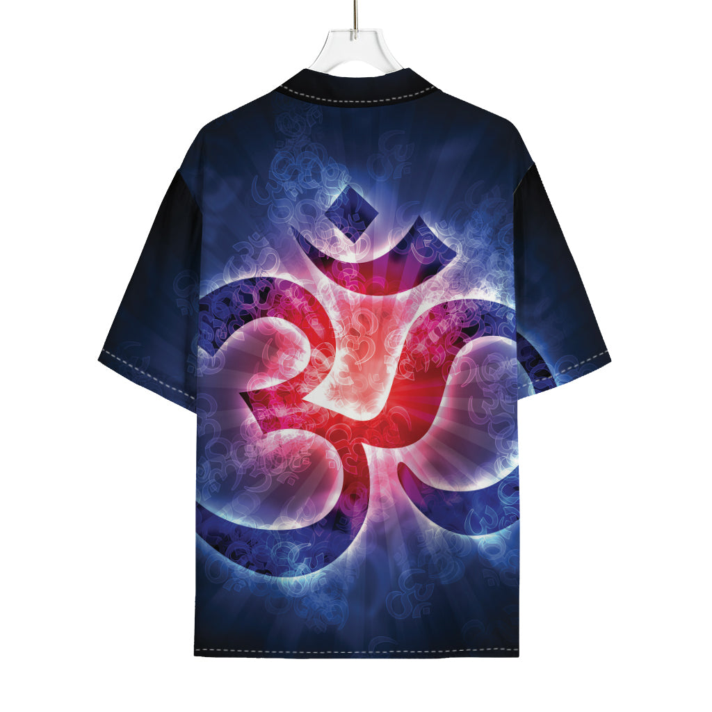 Om Sign Print Rayon Hawaiian Shirt