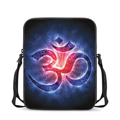 Om Sign Print Rectangular Crossbody Bag