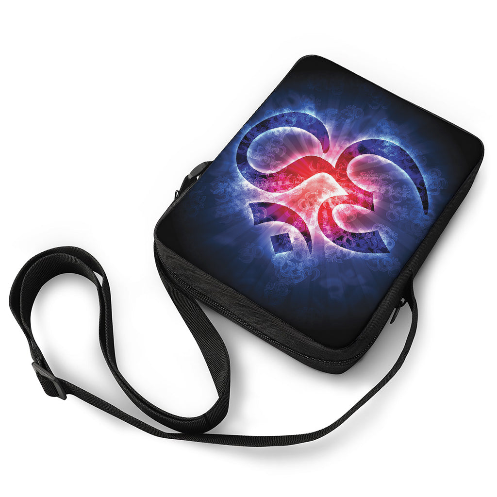 Om Sign Print Rectangular Crossbody Bag