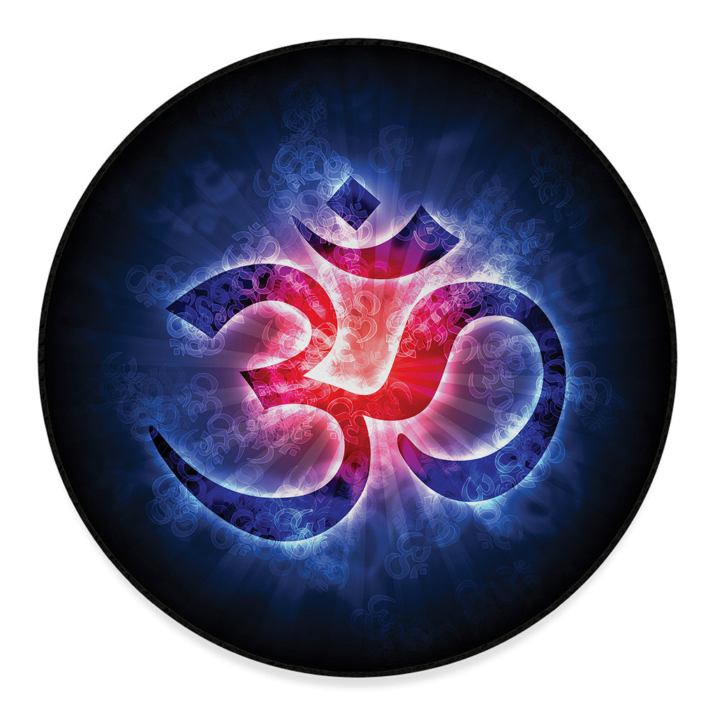 Om Sign Print Round Floor Mat