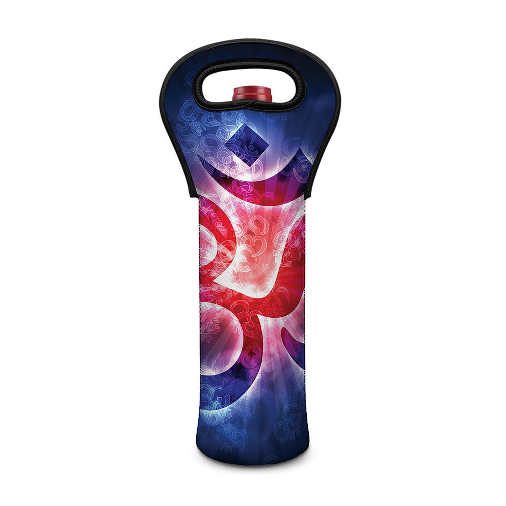Om Sign Print Single Neoprene Wine Tote