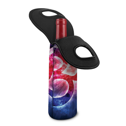 Om Sign Print Single Neoprene Wine Tote