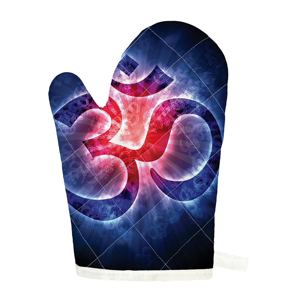 Om Sign Print Single Oven Mitt