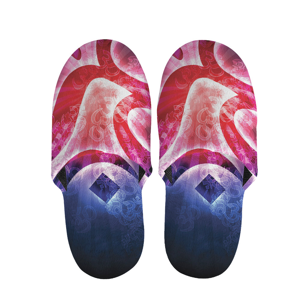 Om Sign Print Slippers