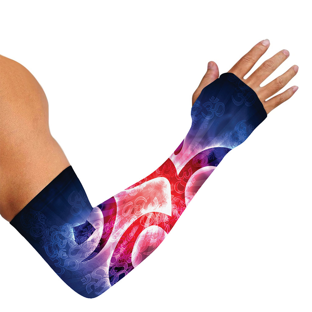 Om Sign Print Sun Protection Arm Sleeves