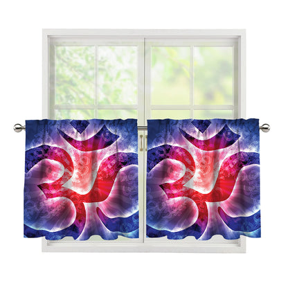 Om Sign Print Tier Curtains
