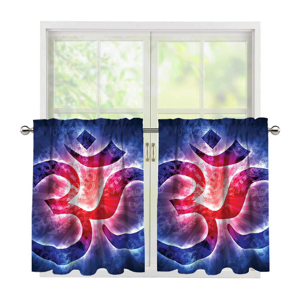 Om Sign Print Tier Curtains