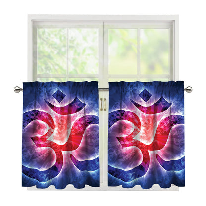 Om Sign Print Tier Curtains