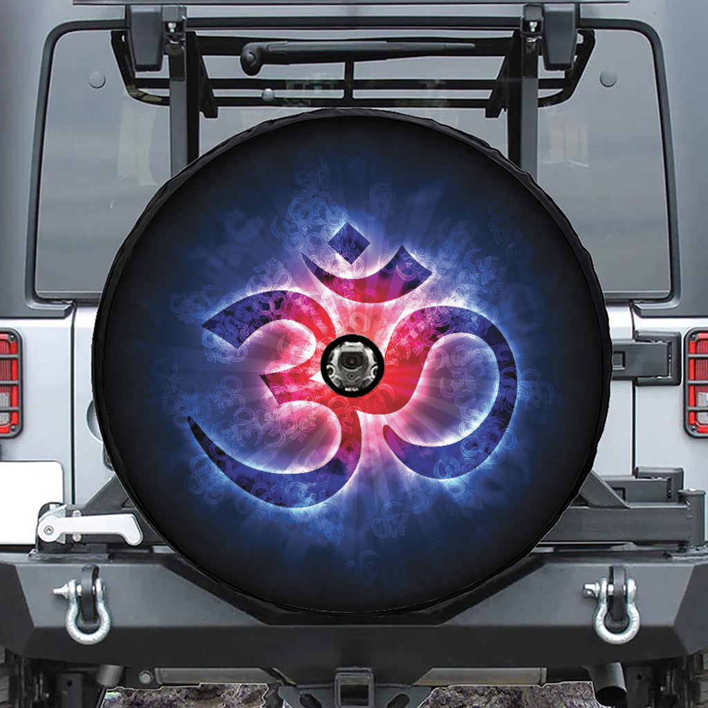 Om Sign Print Tire Cover With Camera Hole