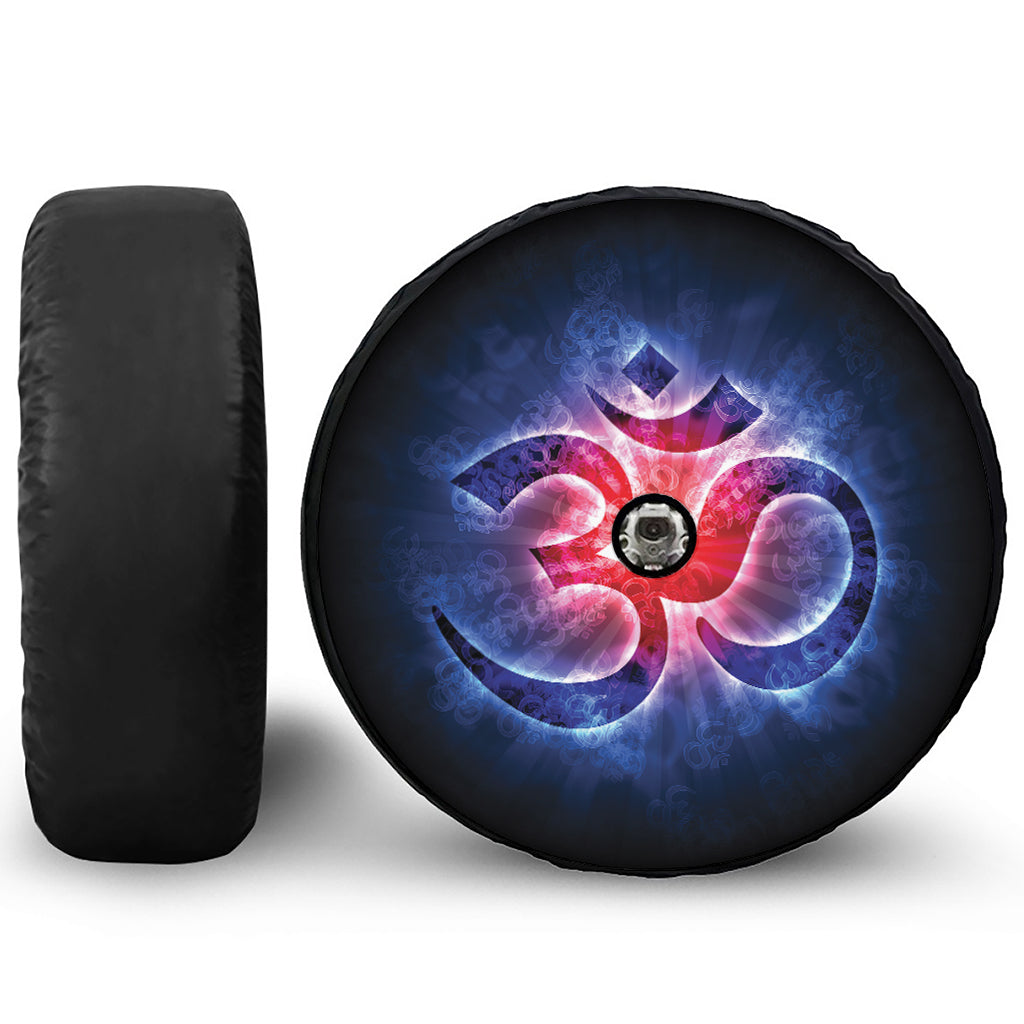 Om Sign Print Tire Cover With Camera Hole