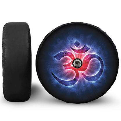 Om Sign Print Tire Cover With Camera Hole