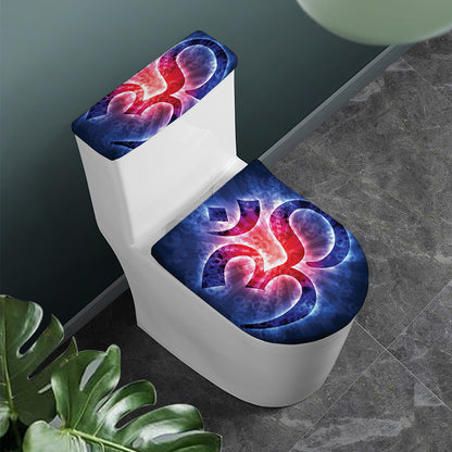 Om Sign Print Toilet Lid And Tank Cover Set