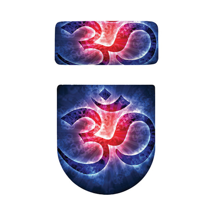 Om Sign Print Toilet Lid And Tank Cover Set