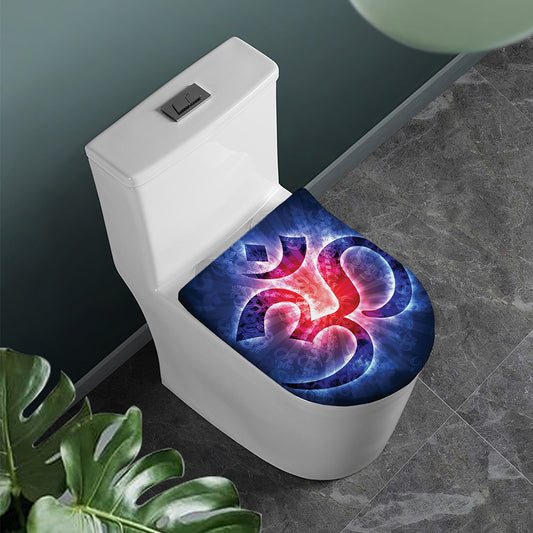 Om Sign Print Toilet Lid Cover