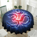 Om Sign Print Waterproof Round Tablecloth