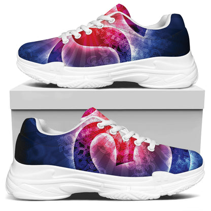 Om Sign Print White Chunky Shoes
