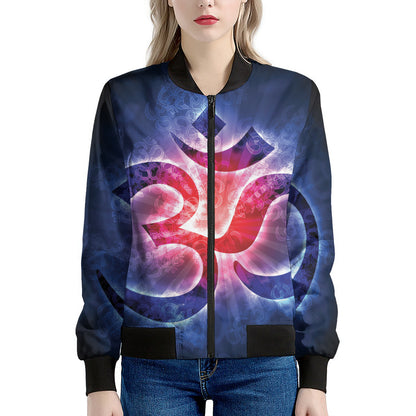 Om Sign Print Women's Bomber Jacket