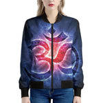 Om Sign Print Women's Bomber Jacket