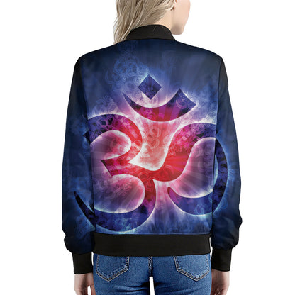 Om Sign Print Women's Bomber Jacket