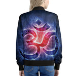 Om Sign Print Women's Bomber Jacket