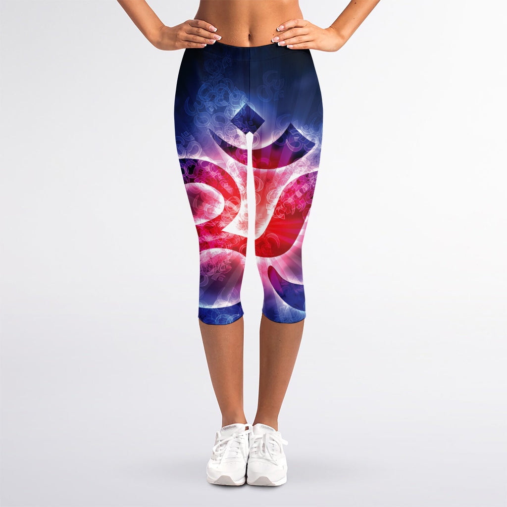 Om Sign Print Women's Capri Leggings
