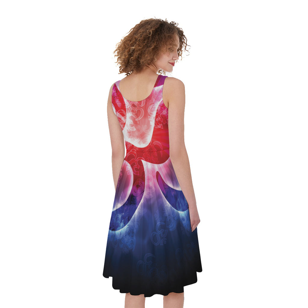 Om Sign Print Women's Sleeveless Dress
