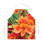 Orange Alstroemeria Print Adjustable Apron