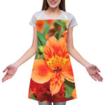 Orange Alstroemeria Print Adjustable Apron