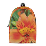 Orange Alstroemeria Print Backpack