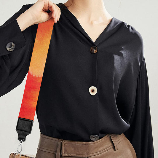 Orange Alstroemeria Print Bag Strap