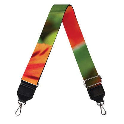 Orange Alstroemeria Print Bag Strap