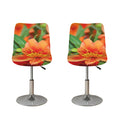 Orange Alstroemeria Print Bar Stool Covers