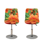 Orange Alstroemeria Print Bar Stool Covers