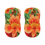 Orange Alstroemeria Print Bar Stool Covers