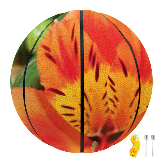 Orange Alstroemeria Print Basketball