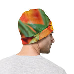 Orange Alstroemeria Print Beanie