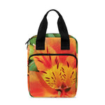 Orange Alstroemeria Print Bible Tote Bag