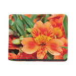 Orange Alstroemeria Print Bifold Wallet