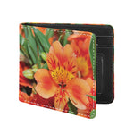 Orange Alstroemeria Print Bifold Wallet