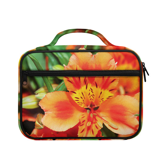 Orange Alstroemeria Print Briefcase Bible Bag