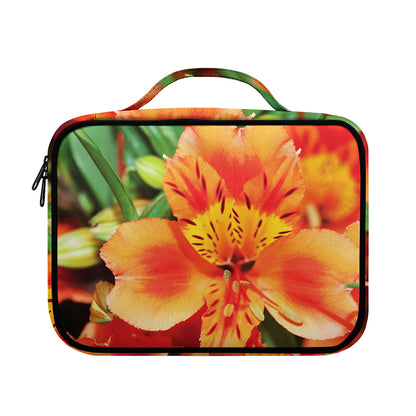 Orange Alstroemeria Print Briefcase Bible Bag