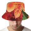 Orange Alstroemeria Print Bucket Hat