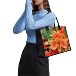 Orange Alstroemeria Print Canvas Tote Bag